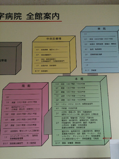 高松赤十字病院　全館案内図