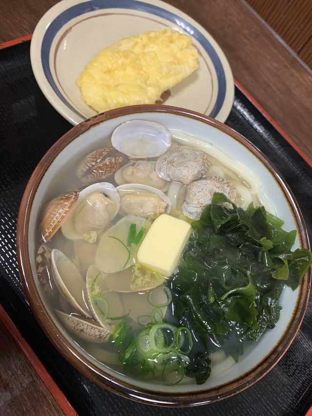 手打ち一本 まさ屋（あさりうどん＋バタートッピング）