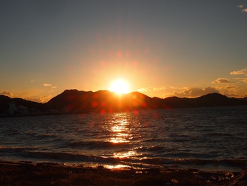 島からの夕方の風景　１２／２８