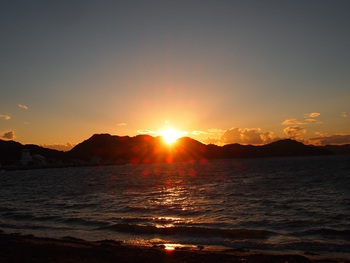 島からの夕方の風景　１２／２８
