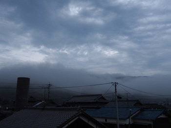 島の朝はモヤモヤ