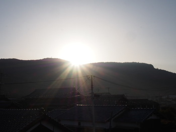 今朝も眩しい朝陽