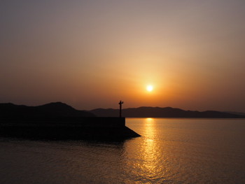 島の夕方の風景