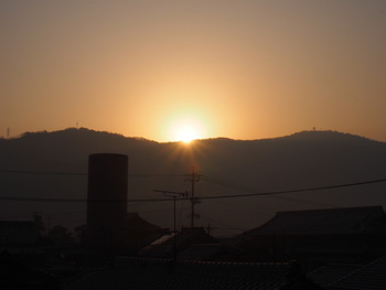 島の朝は快晴