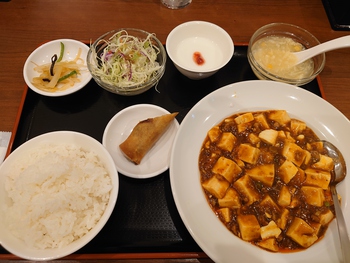 麻婆豆腐定食@再来