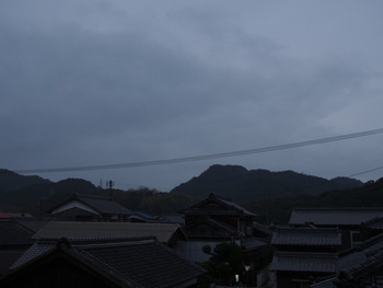 夕方も雨