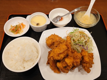 から揚げ定食＠再来