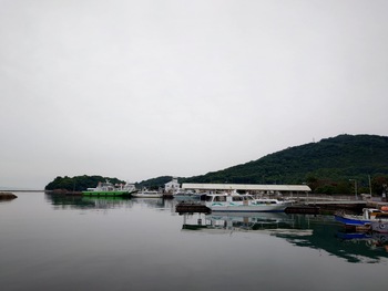 今朝は曇り空