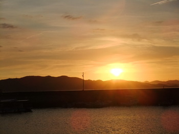 久々の夕日