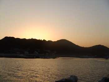 島の夕焼け