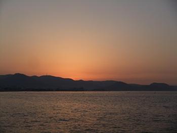 夕陽を見ながら