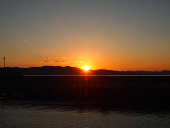 島からの夕陽
