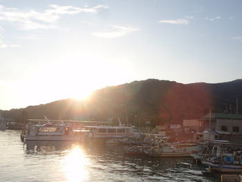 島の朝は
