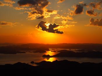 島からの夕方の風景　９／２３