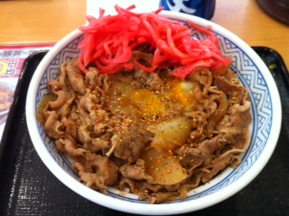 お昼は、吉野家で