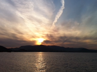 夕陽と雲のコラボ