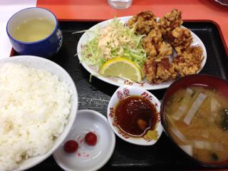 久々の唐揚げ定食