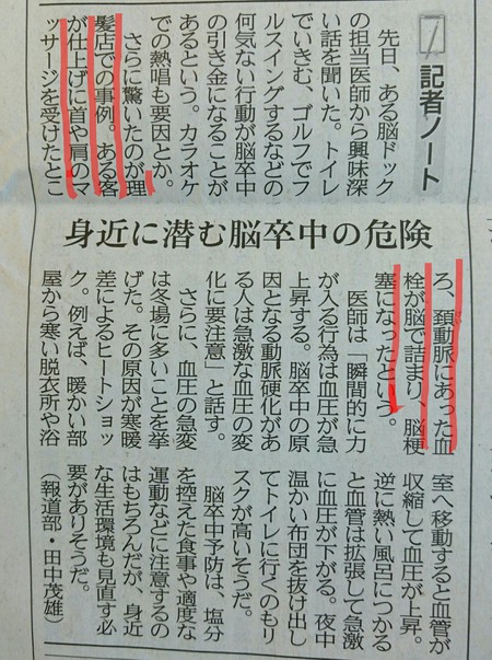 脳卒中の危険