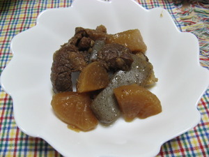 干し野菜のすじ煮込み