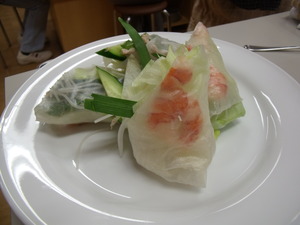 キムチチャーハン＆生春巻きピーナツダレ・・・