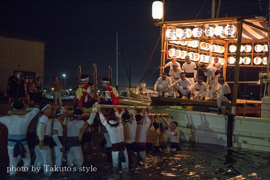 (´ω｀)庵治町の皇子神社船祭り。