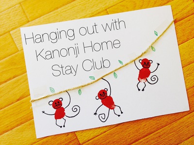 Fingerpainting with Kanonji Home Stay Club