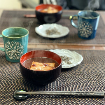 熱々のぜんざいいただきながら・・・