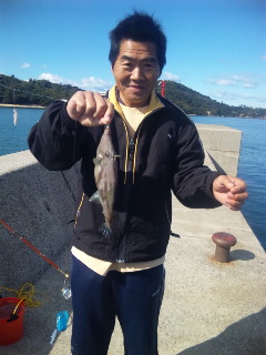 着いた途端に釣れたー！