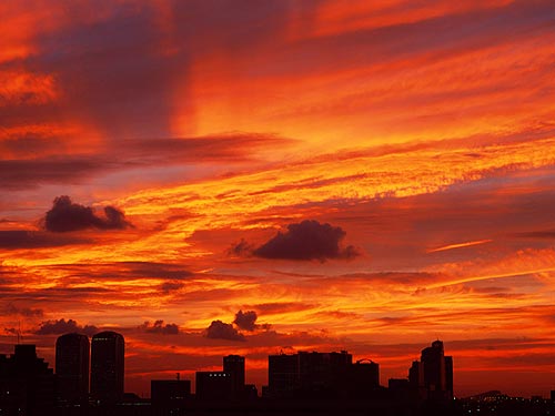 感動の夕焼け画像（街編）