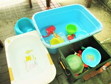 7/15今日の広場・テラスで水遊び♪